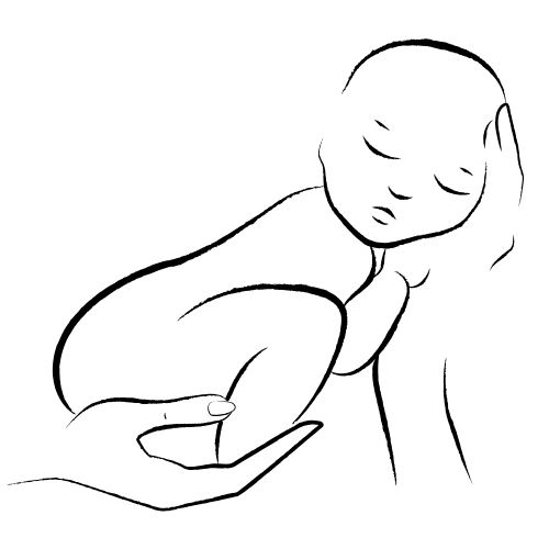 Drawing of newborn baby